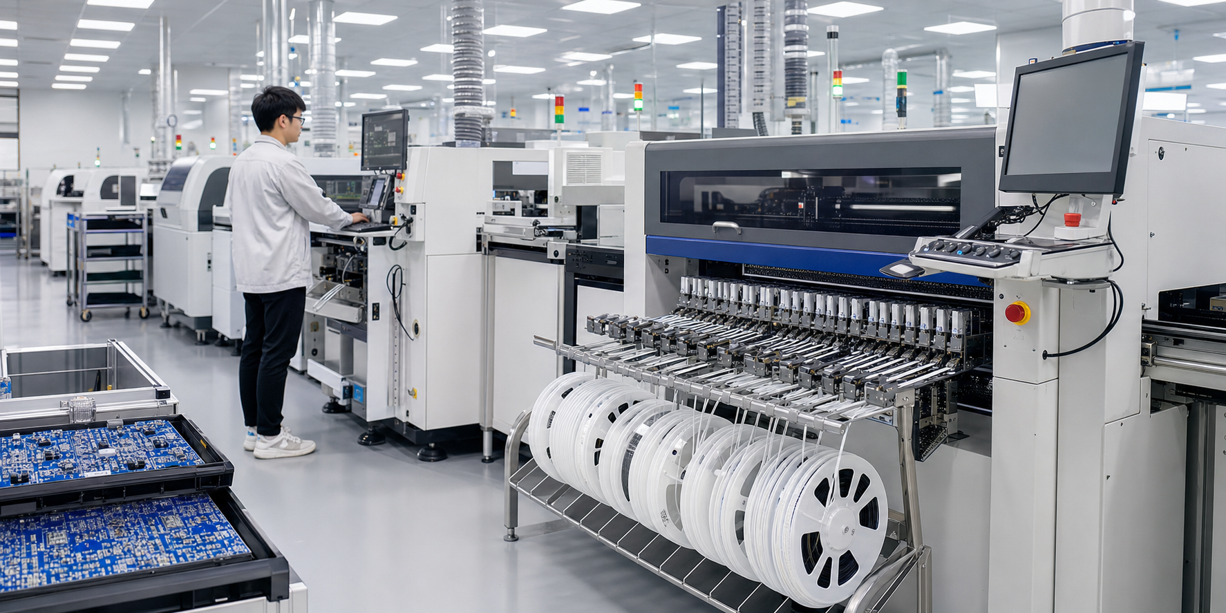 SMT production workshop for development board manufacturing